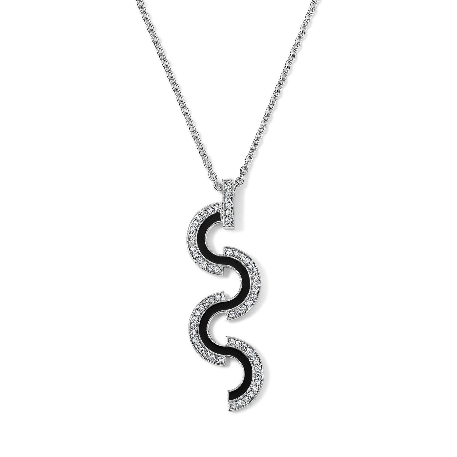 Wave Necklace - White Gold